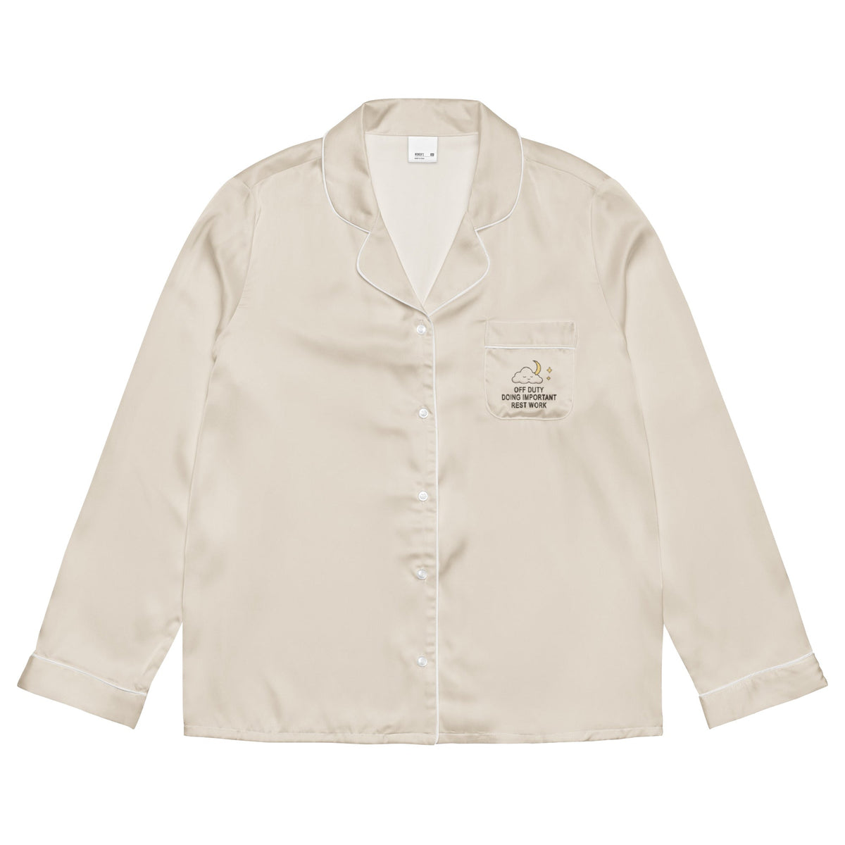 Off Duty: Doing Important Rest Work pajama top, front view