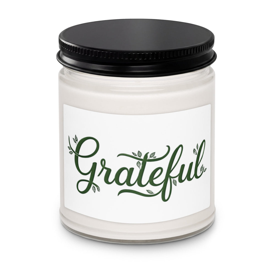 Grateful soy candle lit during a daily gratitude ritual for mindset and wellness
