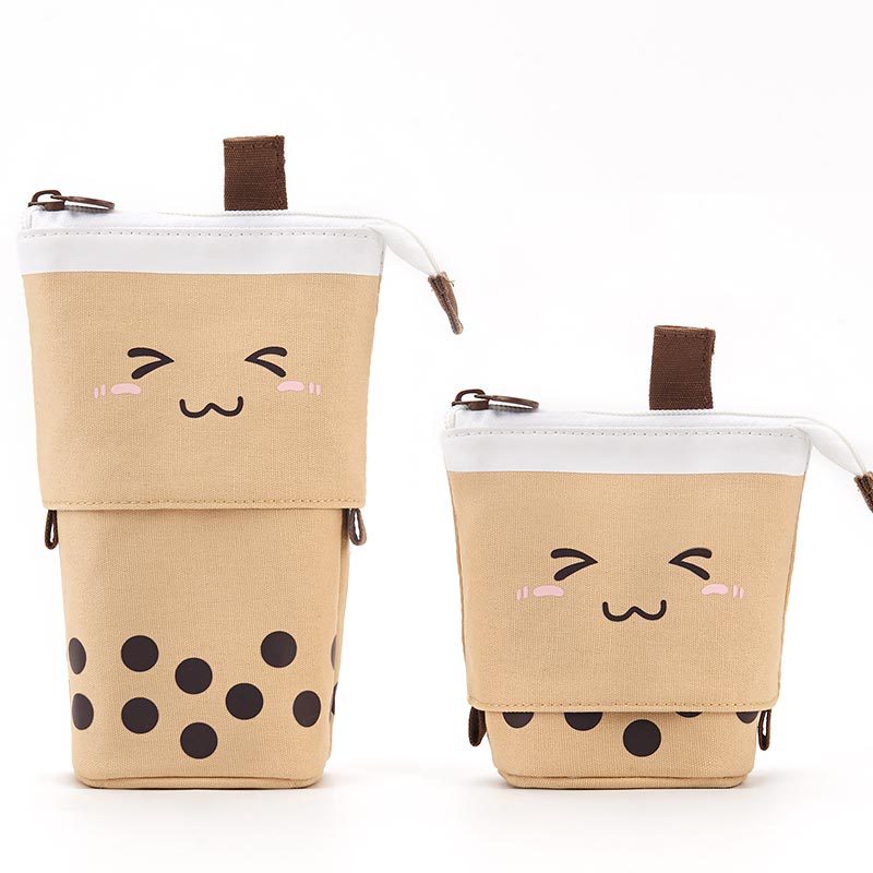 Smiley Face Multifunctional Pen Holder - Cute Retractable Desk Organizer – Smiley Pen Holder - Coffee Milk Tea