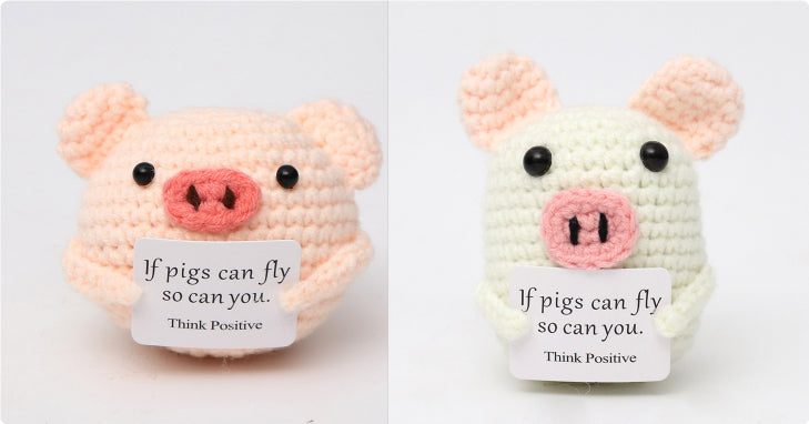 Handmade Wool Crochet Comfort Companion - Perfect for Positivity and Emotional Support – The Positive Pig