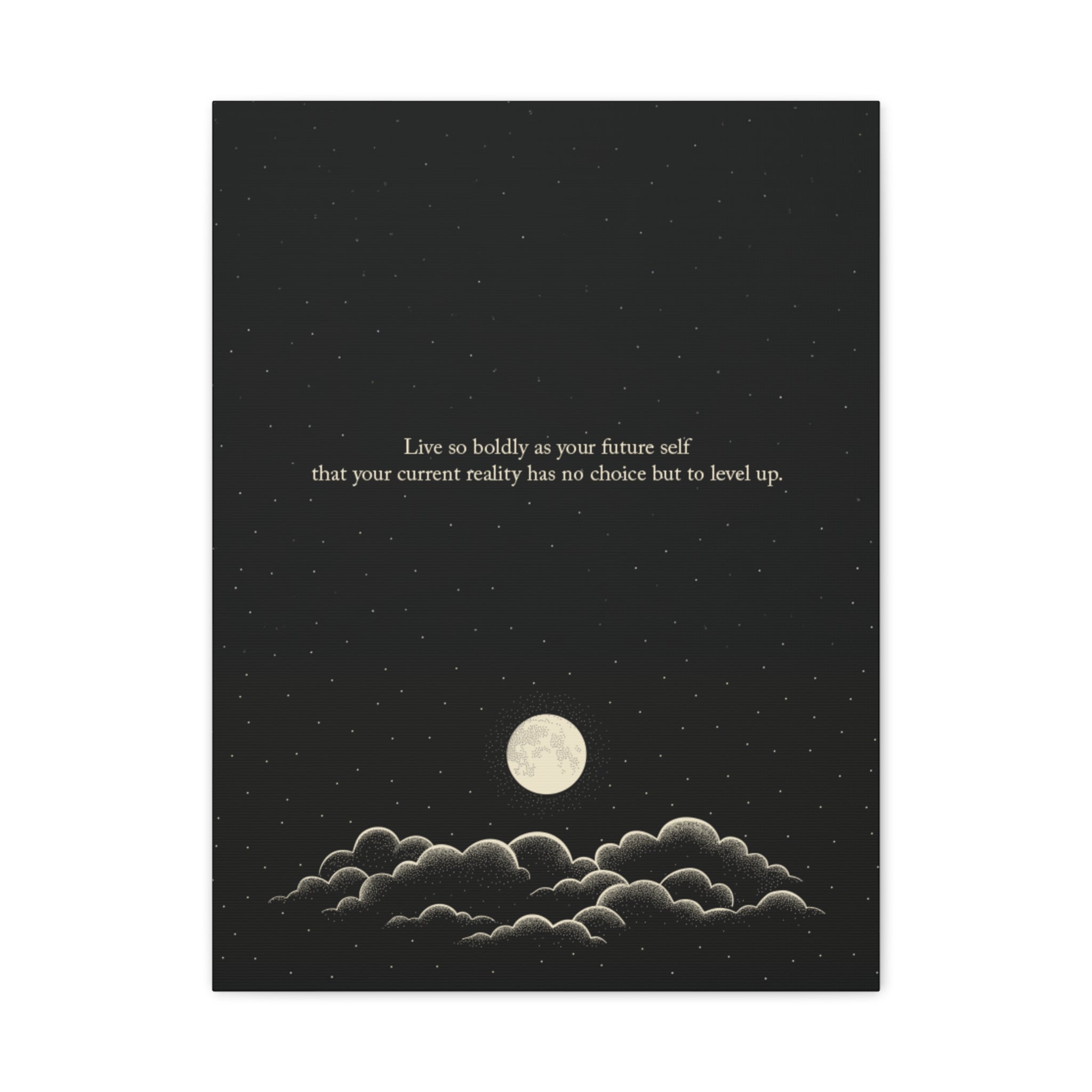 Inspirational Canvas Wall Art — "Live so boldly as your future self" Moon Quote