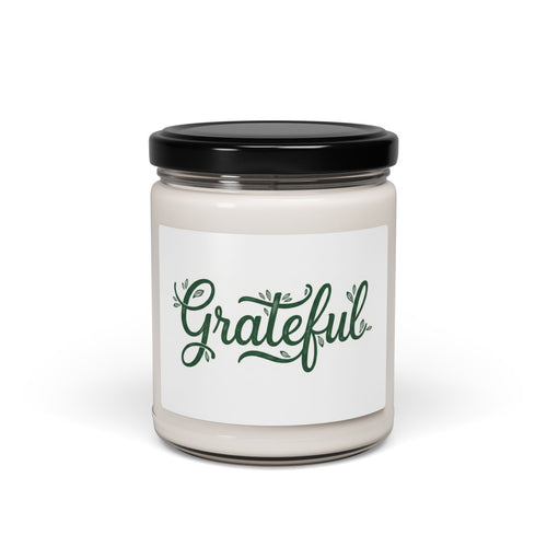 Grateful Soy Candle - 9oz Scented Jar for Gratitude & Relaxation – Front view