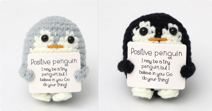 Handmade Wool Crochet Comfort Companion - Perfect for Positivity and Emotional Support – The Positive Penguin