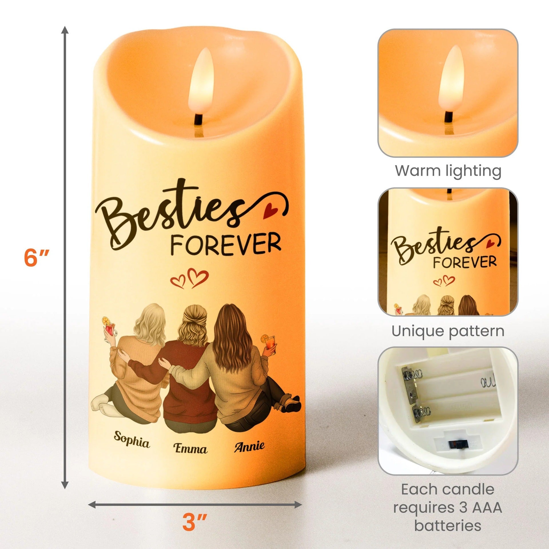 Flameless Keepsake Candle – Front view