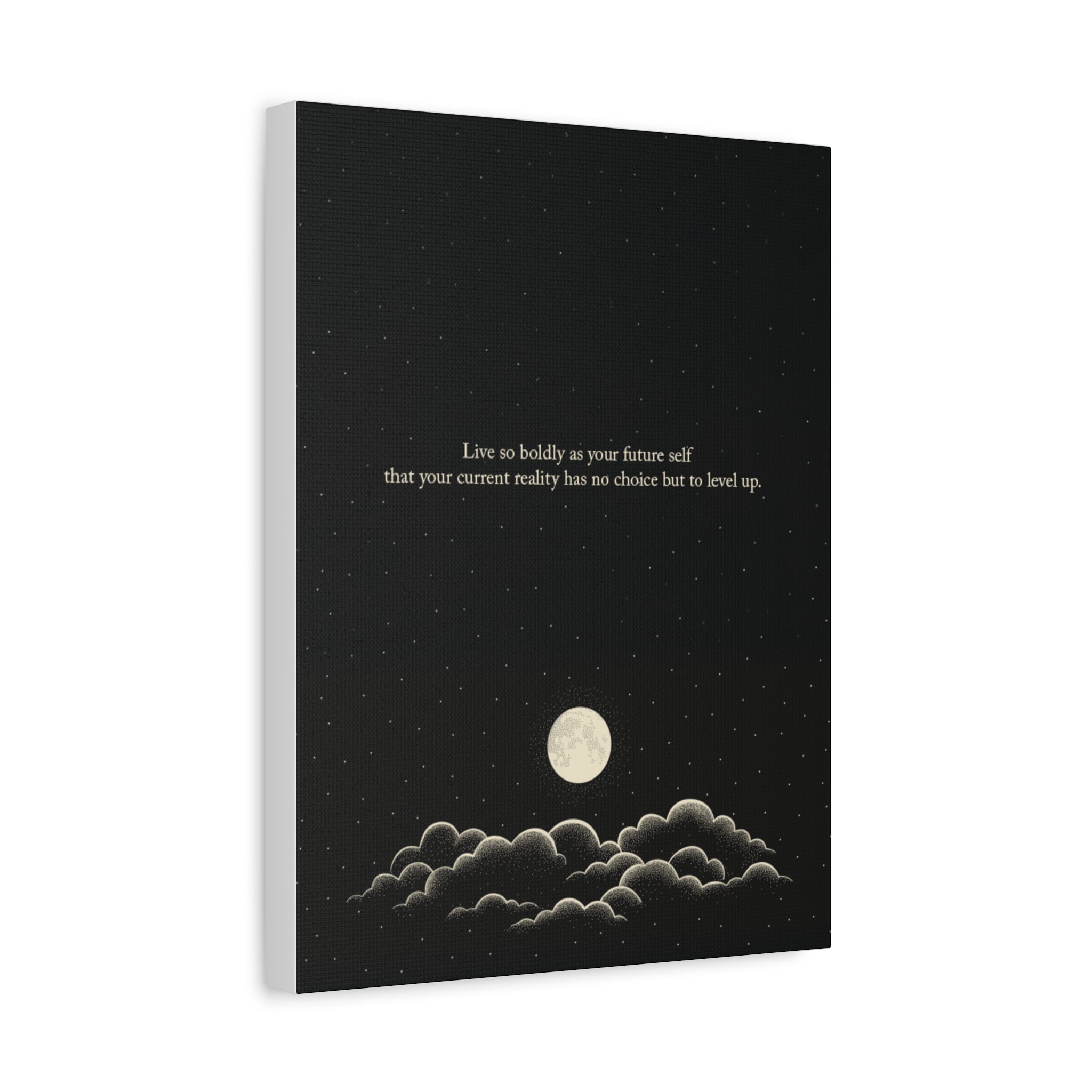 Inspirational Canvas Wall Art — "Live so boldly as your future self" Moon Quote