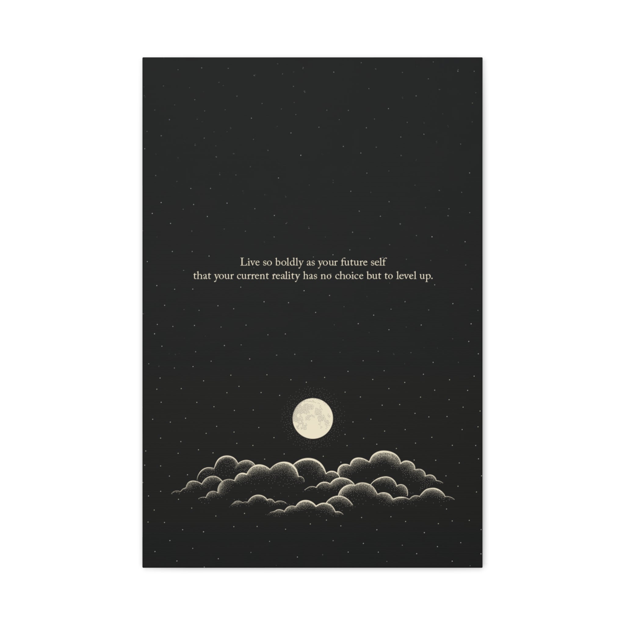Inspirational Canvas Wall Art — "Live so boldly as your future self" Moon Quote
