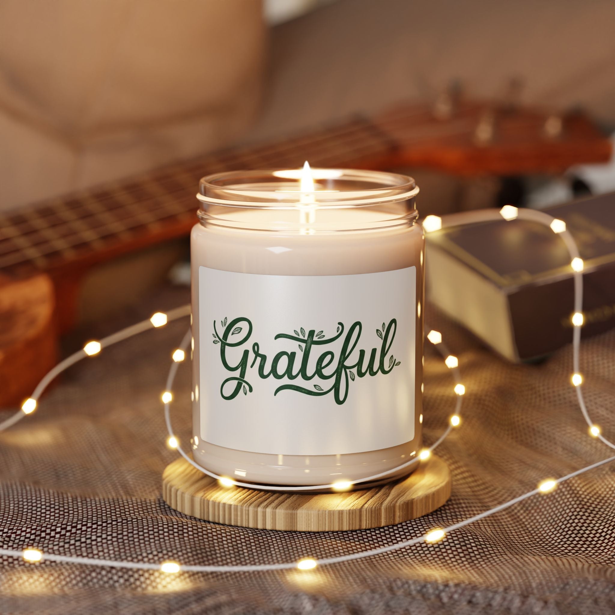 Grateful Soy Candle - 9oz Scented Jar for Gratitude & Relaxation