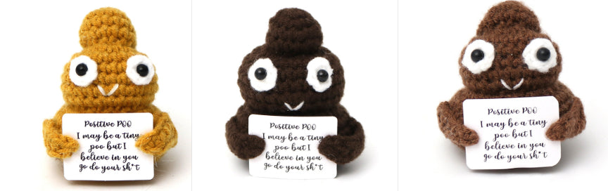 Handmade Wool Crochet Comfort Companion - Perfect for Positivity and Emotional Support – Positive Poo