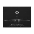 Motivational Canvas Print — “The hardest part of the journey is trusting you’re already equipped for it.” – Front view