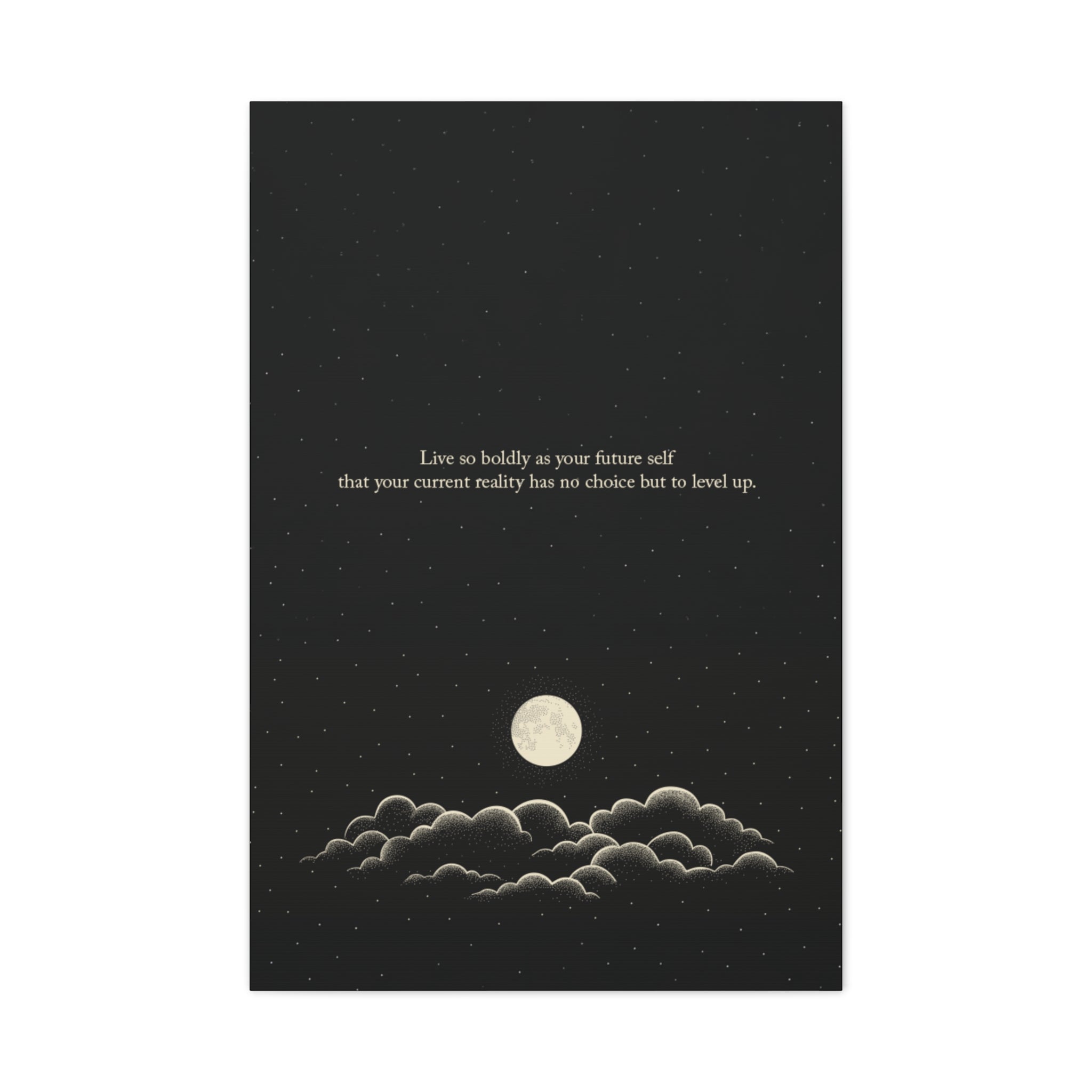 Inspirational Canvas Wall Art — "Live so boldly as your future self" Moon Quote