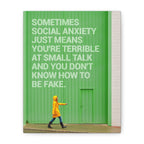 Canvas Wall Art - "Just Means You're Terrible at Small Talk" Modern Green Typography Print – Front view