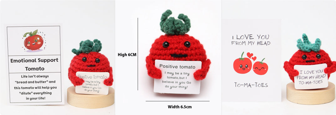 Handmade Wool Crochet Comfort Companion - Perfect for Positivity and Emotional Support – Emotional Support Tomato