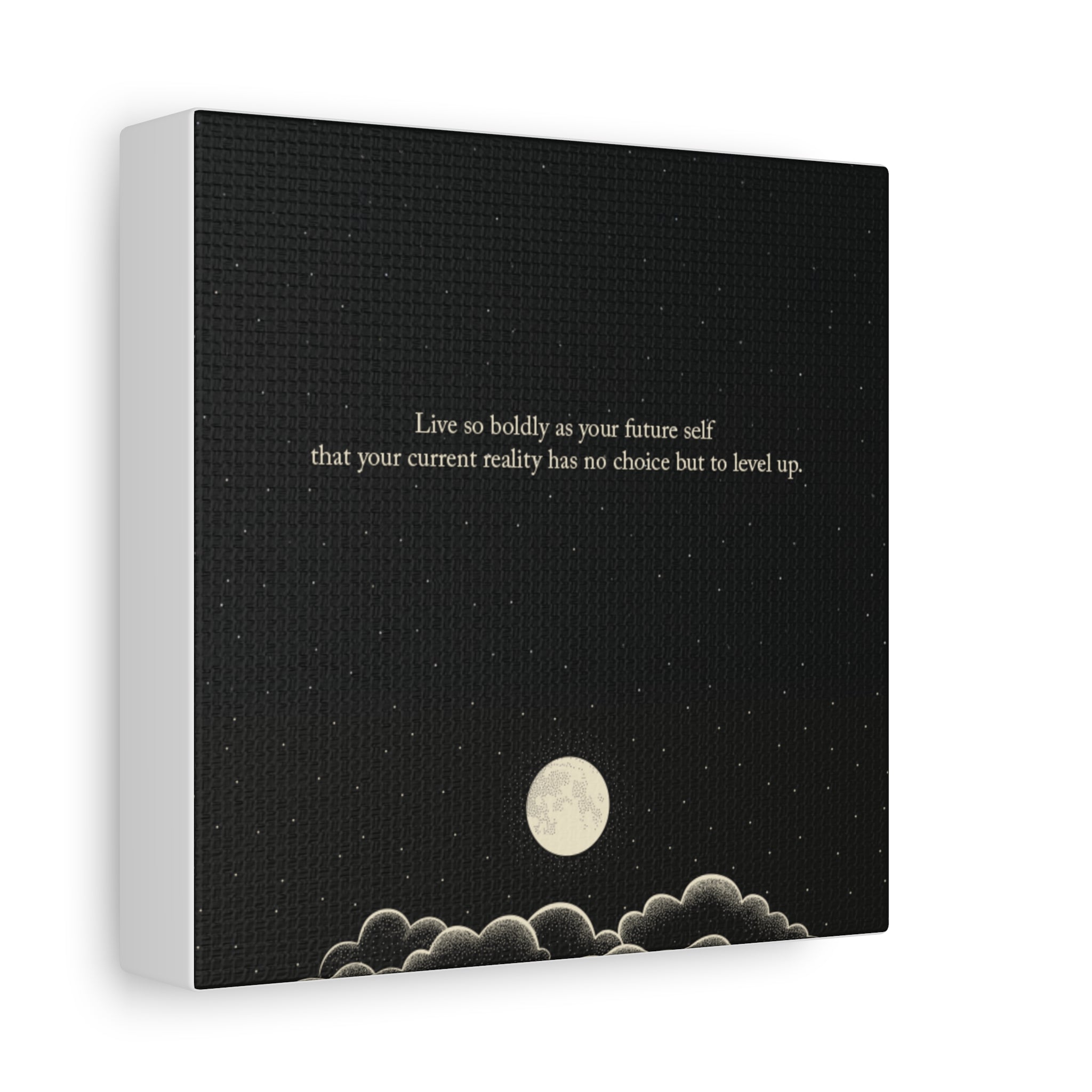 Inspirational Canvas Wall Art — "Live so boldly as your future self" Moon Quote