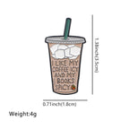 Cartoon Golden Badge Coffee Quotation Brooch