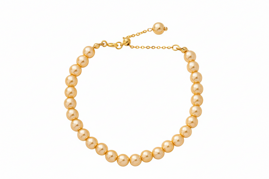 Golden Radiance Copper Bracelet – Handcrafted Elegance – Front view