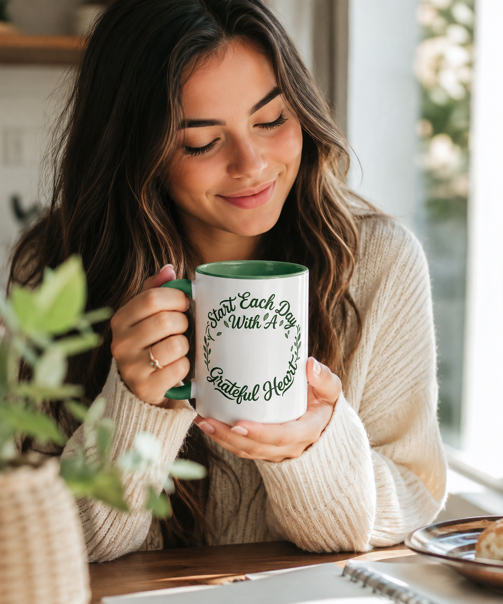 Start Each Day With A Grateful Heart Mug – Gratitude Coffee Mug
