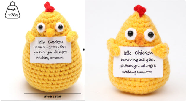 Handmade Wool Crochet Comfort Companion - Perfect for Positivity and Emotional Support – The Brave Chicken