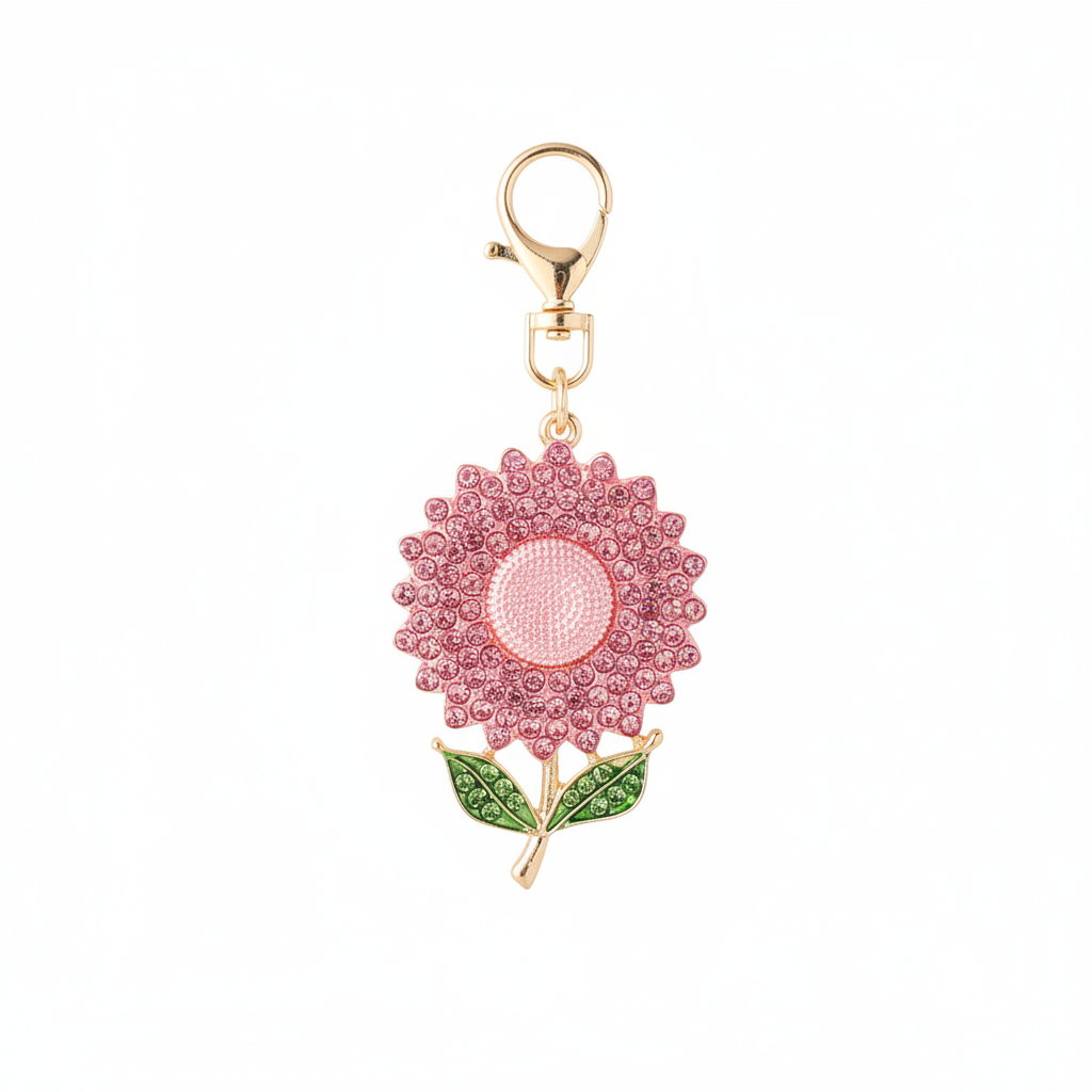 Sunflower Keychain - Pink