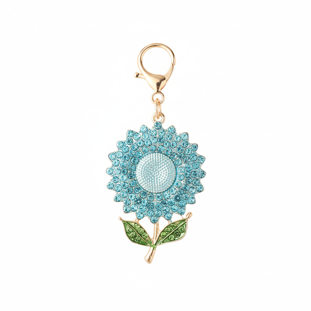 Sunflower Keychain - Blue