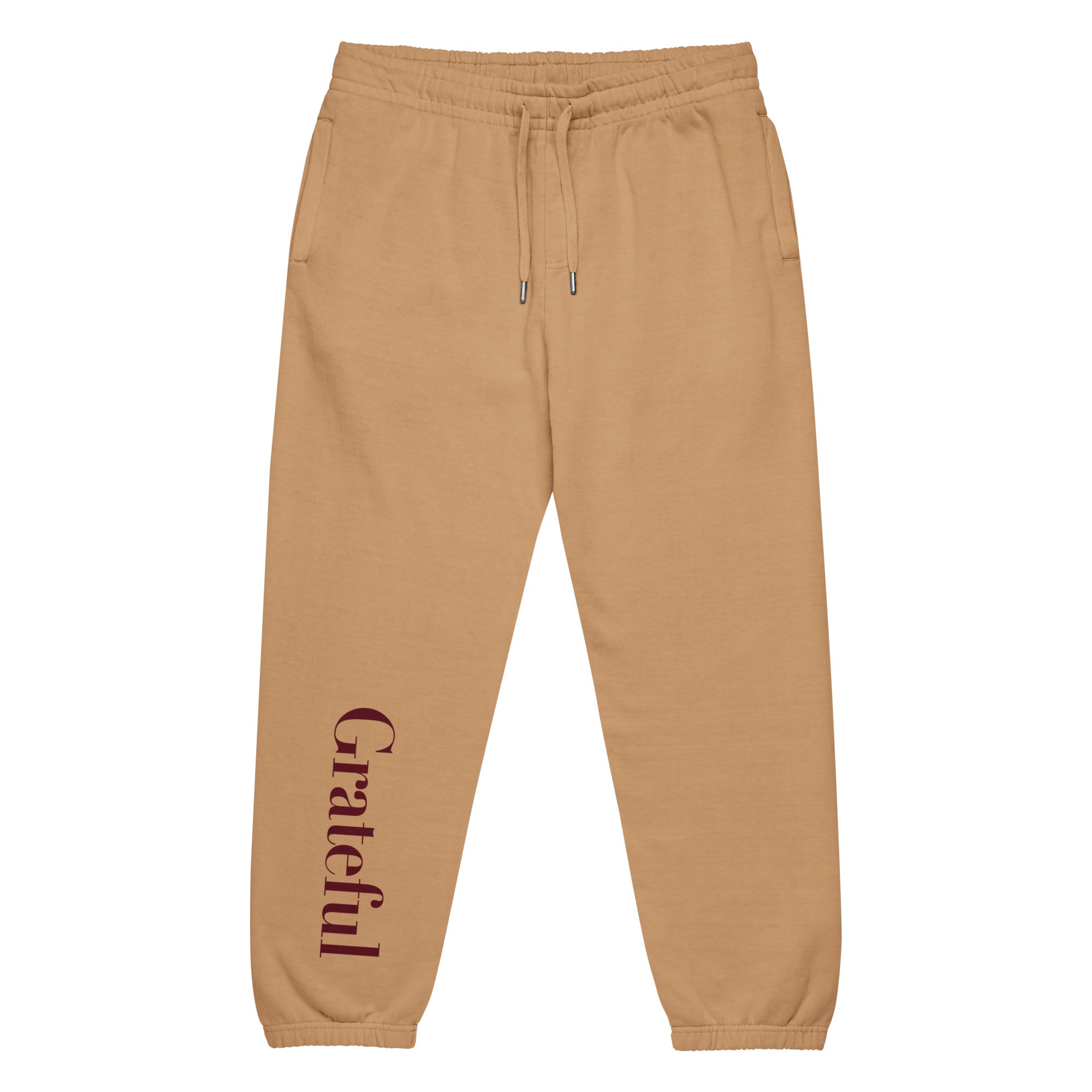 Grateful Heavyweight Sweatpants – Gratitude Loungewear – Burro – Front view