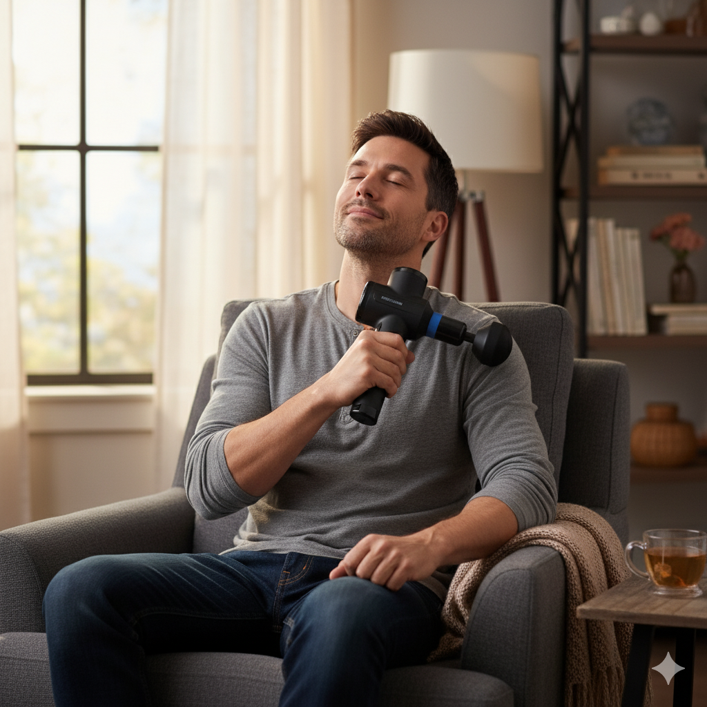 Therapy Elite Percussion Massage Gun – Deep Tissue Recovery with Heat + Cold Therapy