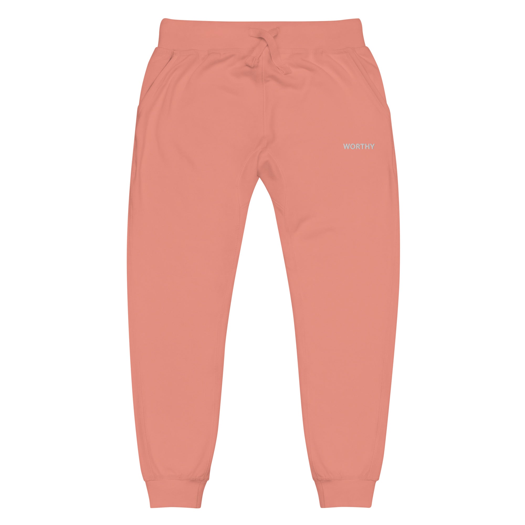 Worthy Fleece Sweatpants – Affirmation Loungewear – Dusty Rose – Front view