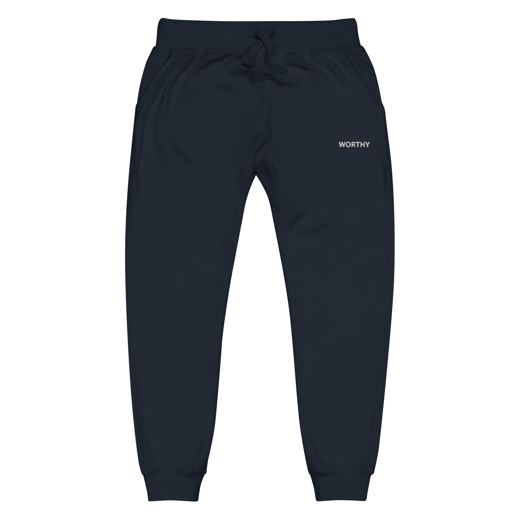 Worthy Fleece Sweatpants – Affirmation Loungewear – Navy Blazer – Front view