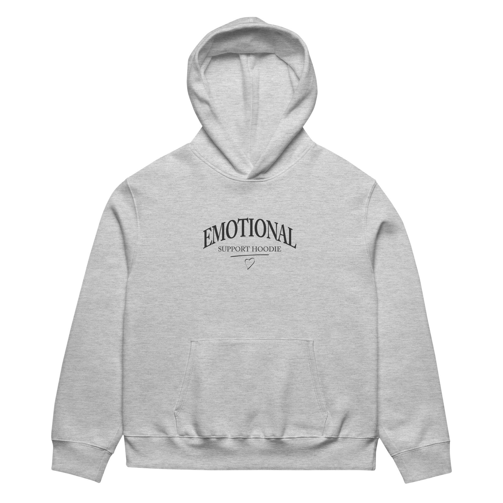 Emotional Support Hoodie – Athletic Heather – Front view