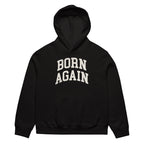 Born Again Oversized Hoodie – Faith-Inspired Comfort – Black – Front view