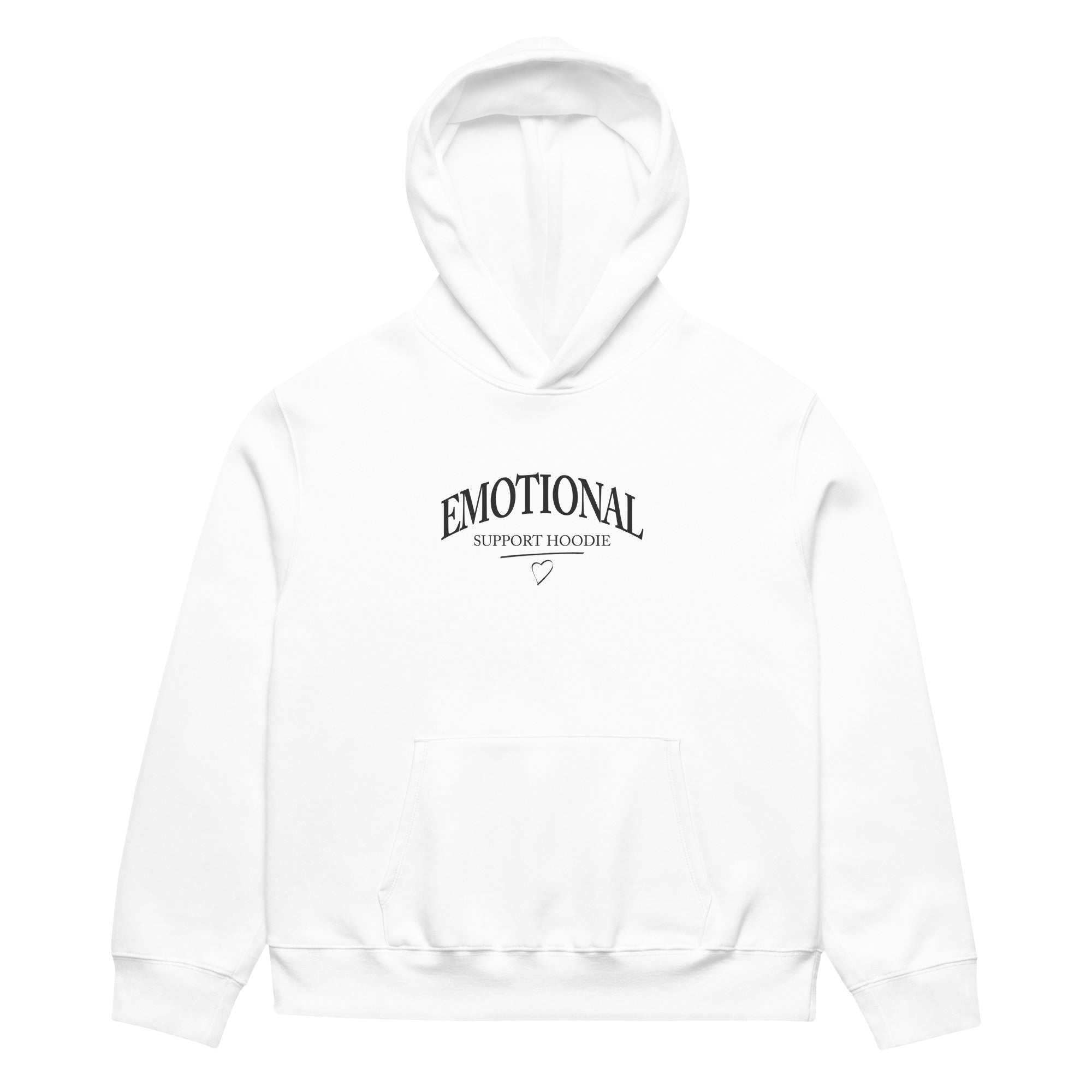 Emotional Support Hoodie – White – Front view