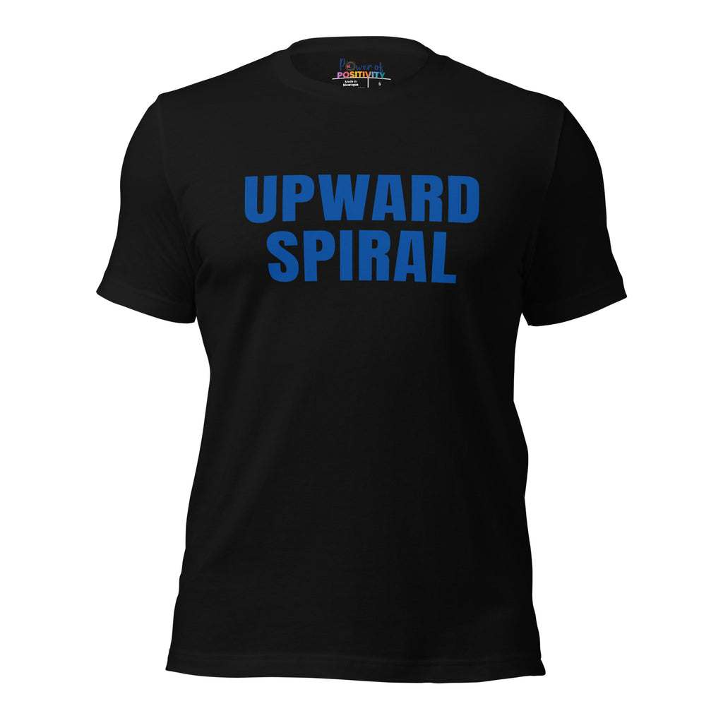 Upward Spiral T-Shirt - Positive Momentum Affirmation Tee – Black – Front view