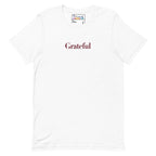 Grateful T-Shirt - Daily Reminder for Mindful Living & Positive Mindset – White – Front view