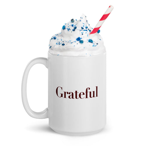 Grateful Mug – Gratitude Practice Coffee Cup – Front view